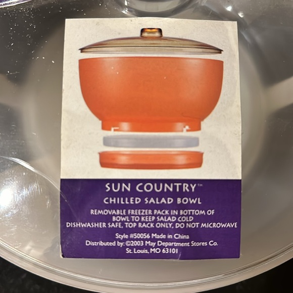 NWT🥗SUN COUNTRY FROSTED CHILLED SALAD BOWL WITH CLEAR LID - Picture 2 of 4
